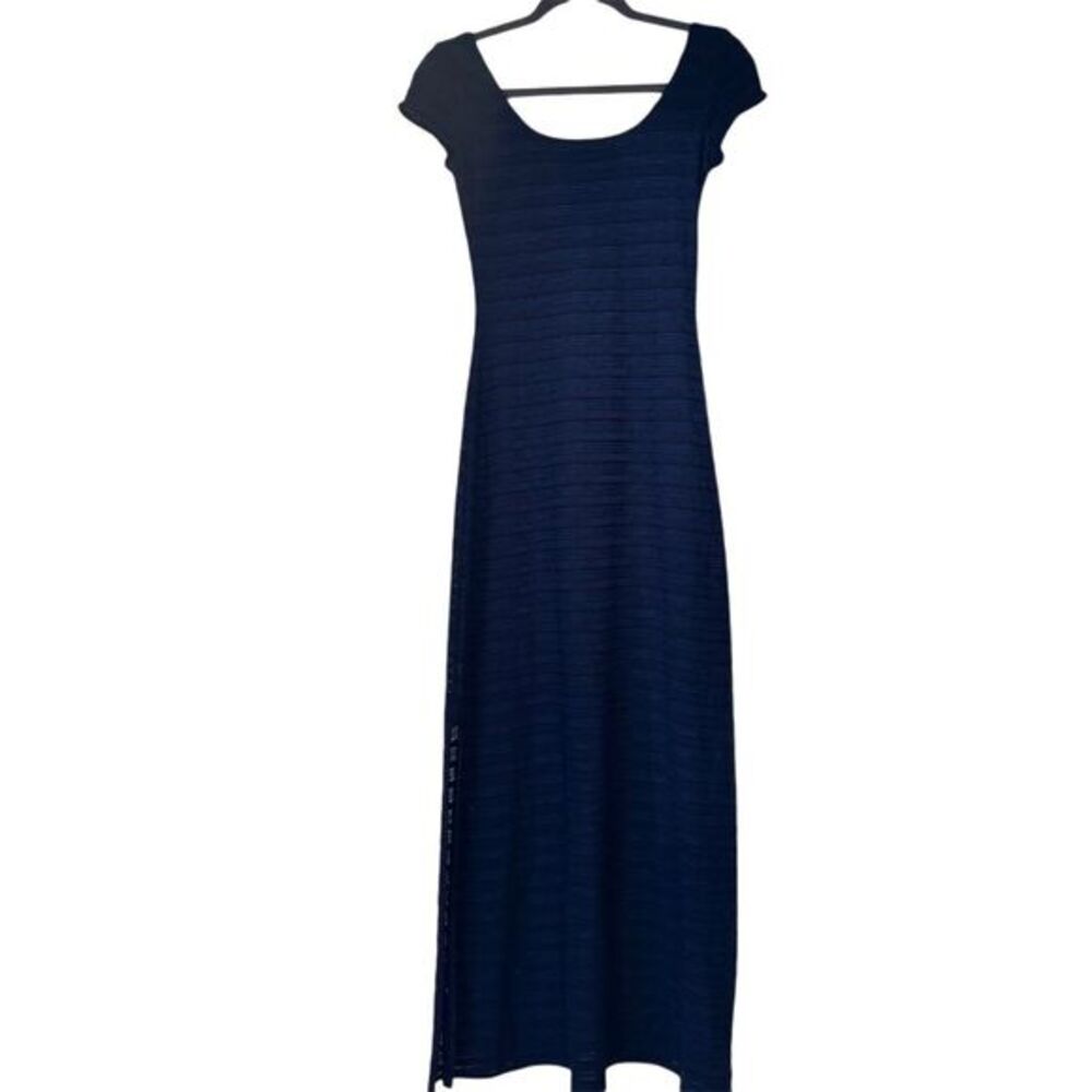 Lilly Pulitzer Women's XS Navy Maxi Dress Sheer Striped Summer Casual